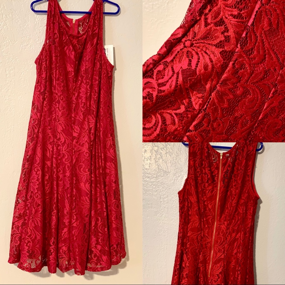 Red lace dress